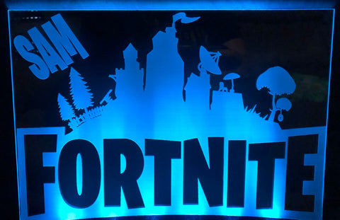 FORTNITE LED acrylic sign, can be personalised with name!!