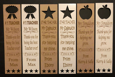 Teachers gift. Personalized thank you bookmark.