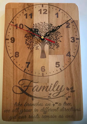 Family roots themed clock.