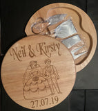 Wedding cheeseboard with knife set