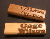 Name engraved bamboo 8GB USB