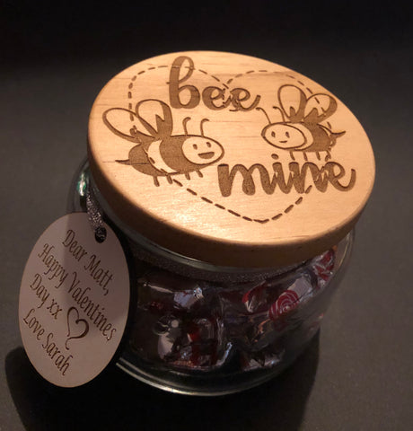 Valentine’s gifts!  Engraved chocolate jars