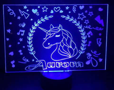 Unicorn acrylic sign, can be personalised with name!!