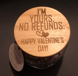 Valentine’s gifts!  Engraved chocolate jars