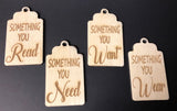 Cute Christmas gift tags. Want/ Need/ Read/Wear- Can be personalized with name on front or back