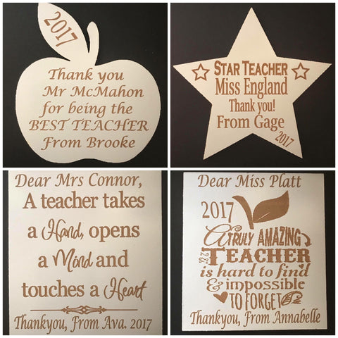 Teachers gift. Personalized gratitude plaque.