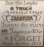 Teachers gift. Personalized gratitude plaque.